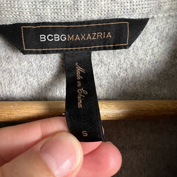 BCBGMaxAzria Gray Ruffle Wool Long Sleeve Cardigan Sweater Size Small - Picture 6 of 9